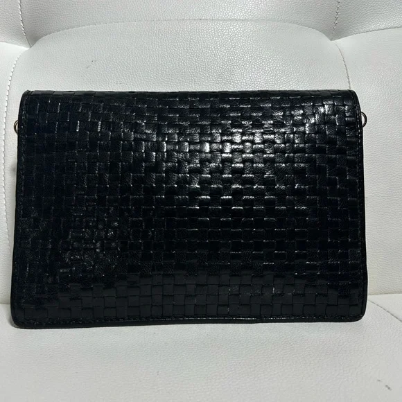 Authentic Rare FENDI Black Leather Woven Clutch Bag - Picture 6 of 17